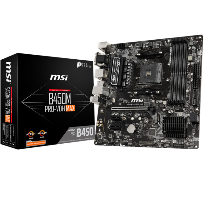 MSI B450M-A PRO MAX Desktop Motherboard - AMD B450 | Beach Audio