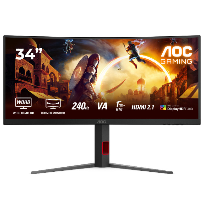 AOC G4 CU34G4Z 34" Curved UWQHD 240Hz 0.3ms Height Adjustable Gaming Monitor