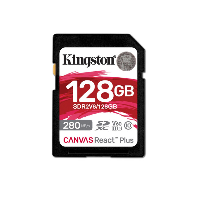 Kingston Technology Canvas React Plus SDXC 128GB UHS-II Class 10 Memory Card