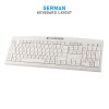 Refurbished Gett Clean Desk - KL20232 USB Keyboard Waterproof Fluester Stop 105 Keys with German Layout- White