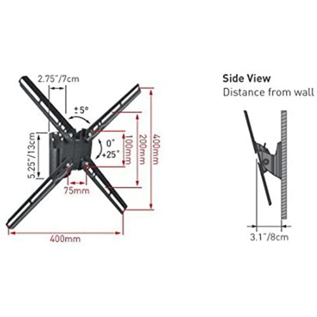 Barkan 31 B003MS2PTG Tilt LCD/Plasma Wall Mount, 42", Metallic Black