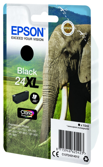 Epson C13T24314012 (24XL) Ink cartridge black 500 pages 10ml
