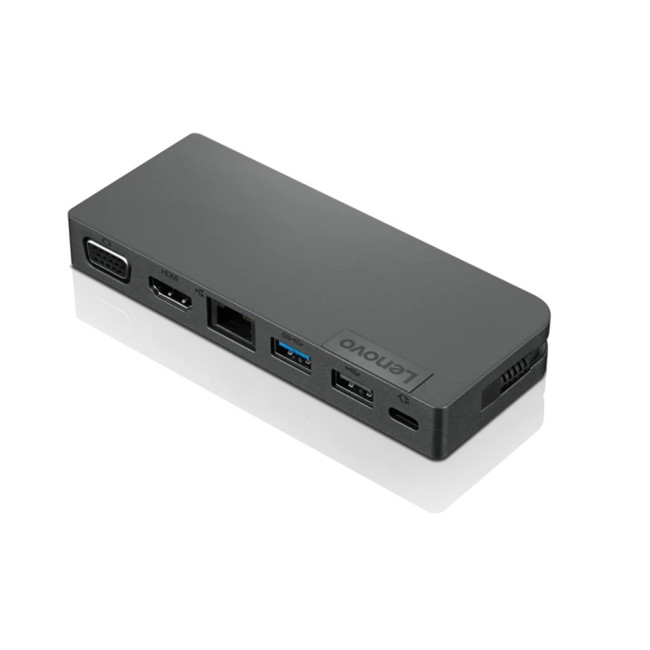 Refurbished Lenovo Powered USB-C Travel Hub Wired Docking Station 10,100,1000 Mbit/s Grey