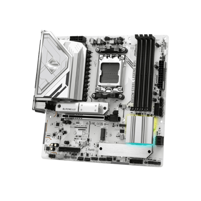 Asrock B850M Steel Legend WiFi Micro-ATX AMD Socket AM5 Motherboard - White