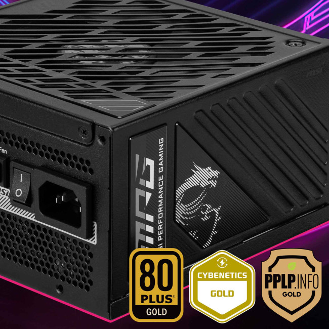 MSI MPG A1000GS PCIE5 1000W Gold ATX 3.1 Fully Modular PSU Power Supply