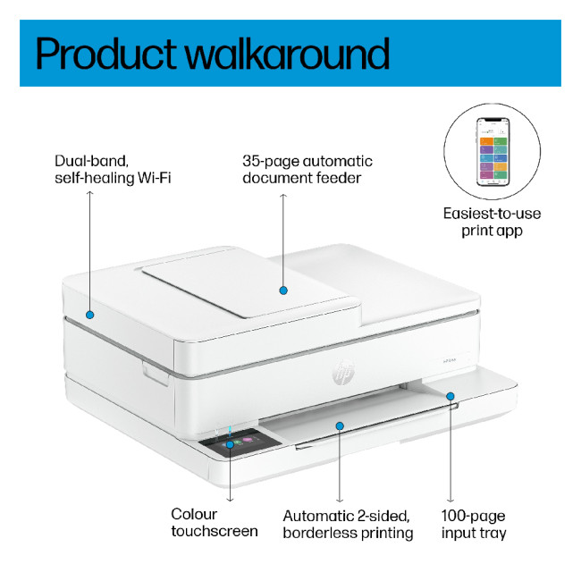 Refurbished HP ENVY 6530e A4 Colour Multifunction Inkjet Printer Up to 4800 x 1200 dpi - No Ink Included