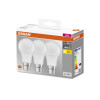 Osram LED Base Classic A 8.5 Watt B22D Frosted LED Bulb - Four Pack