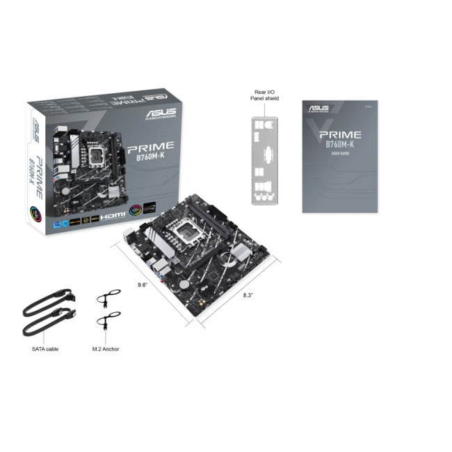 ASUS PRIME B760M-K Intel B760 LGA 1700 micro ATX Motherboard PCIe 4.0 - 90MB1FI0-M1EAY0