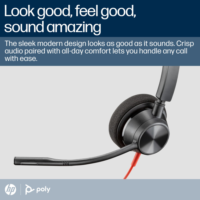 Poly Blackwire 3320 Stereo Microsoft Teams Certified USB-C Headset