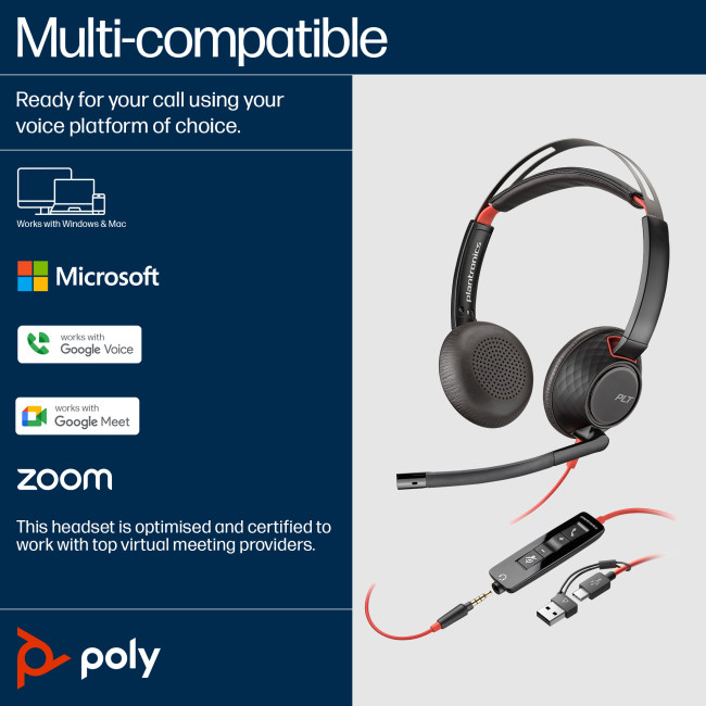 Poly Blackwire 5220 Stereo USB-C Headset