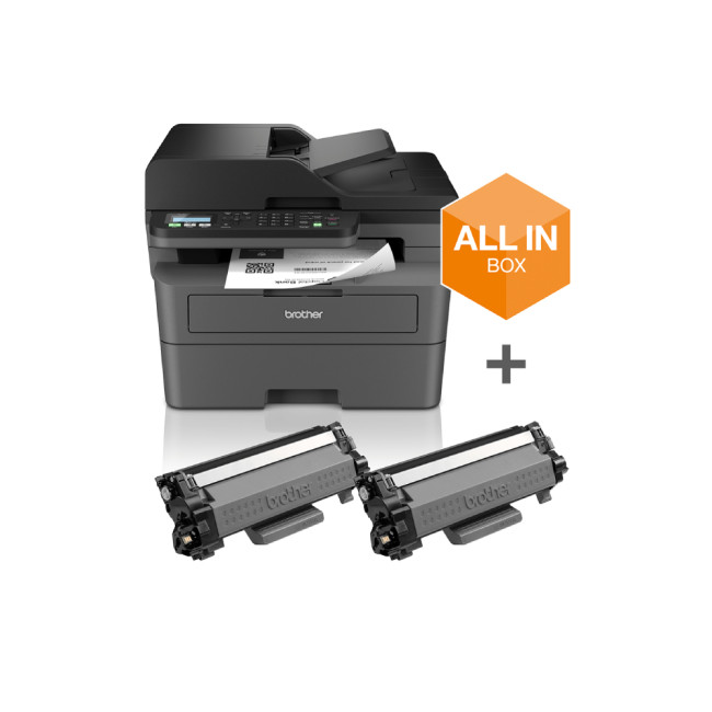 Brother MFC-L2827DWXL 1200 x 1200 dpi A4 Wireless Multifunction Mono Laser Printer - Black