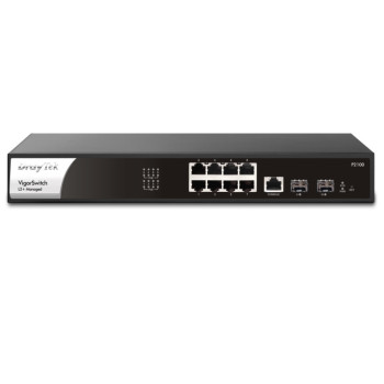 Draytek VSP2100-K 20 Gbit/s Rack Mountable Managed 8 x Gigabit Ethernet RJ45+2 x SFP Ports Network Switch