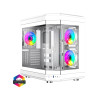 GameMax Hype ATX RGB Tempered Glass Mid Tower Gaming PC Case - White