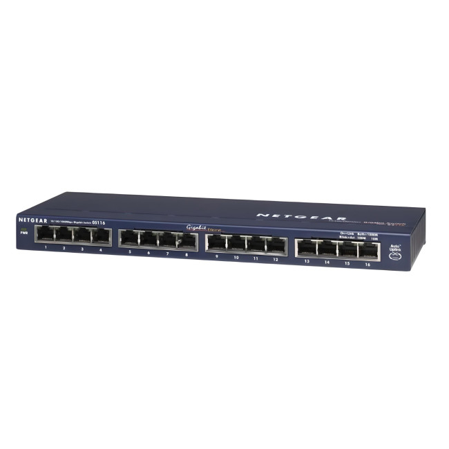 NETGEAR ProSafe GS116UK Unmanaged Gigabit Ethernet 16 Ports Network Switch