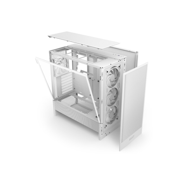 NZXT H5 Flow RGB Tempered Glass Mid Tower Gaming PC Case White