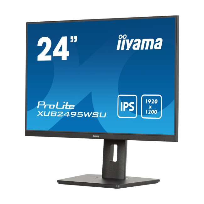 iiyama ProLite XUB2495WSU 24" IPS WUXGA 16:10 Height Adjustable Monitor with Speakers