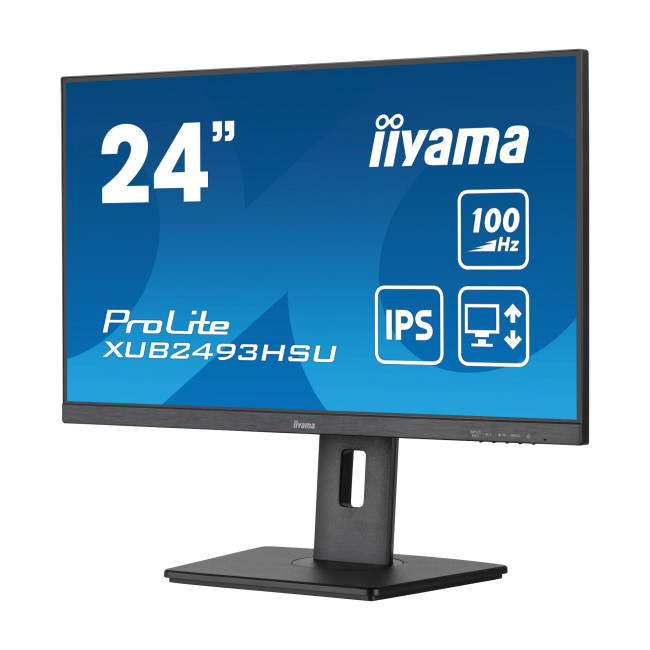 iiyama ProLite XUB2493HSU 24" IPS Full HD 100Hz Height Adjustable Monitor with Speakers