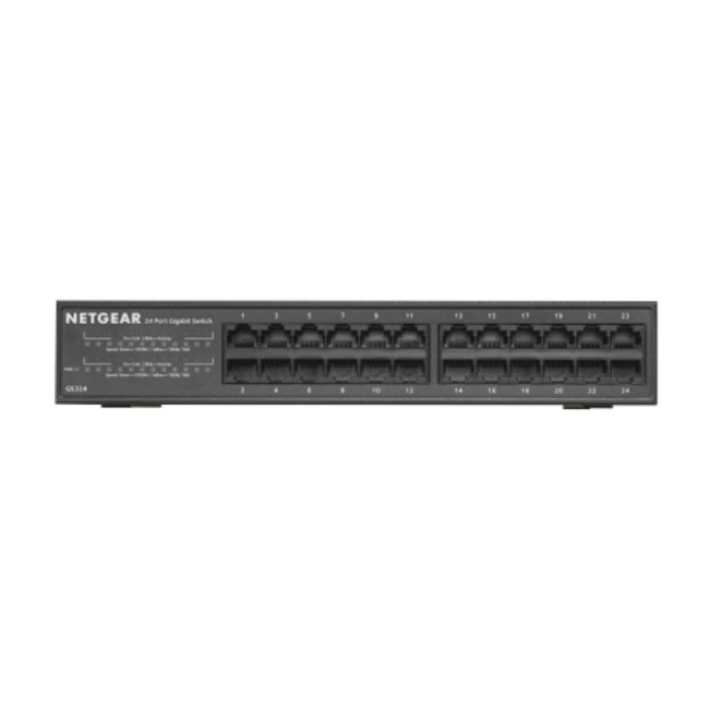 NETGEAR GS324 Unmanaged Gigabit Ethernet 24 Ports Network Switch - Black