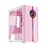 1st Player IS3-BK ARGB Tempered Glass Mid Tower Gaming Case - Pink
