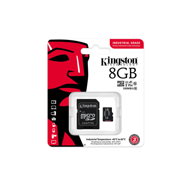 Kingston Technology Industrial 8GB MicroSDHC Class10 UHS-I Memory Card
