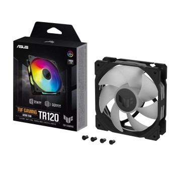 Asus TUF Gaming TR120 ARGB 120mm PWM Case Fan Black - 1-Pack