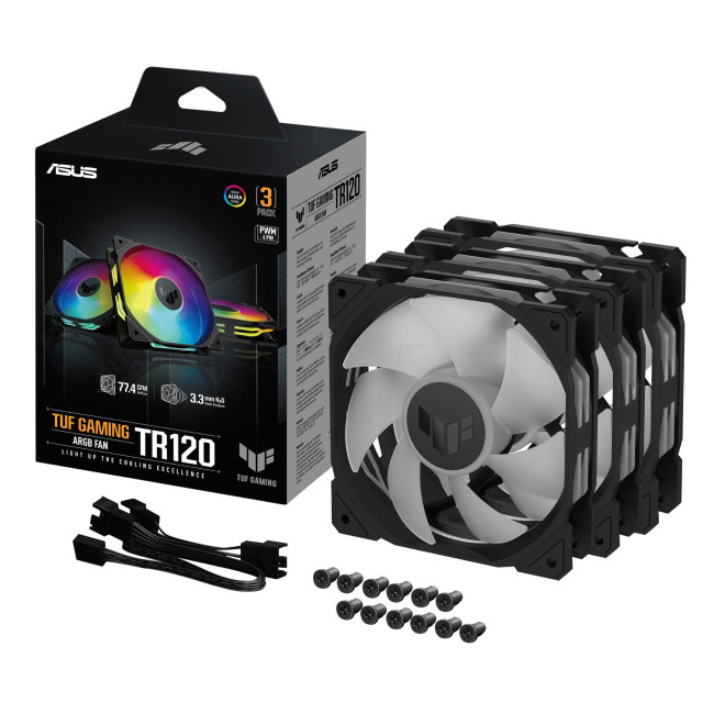 ASUS TUF Gaming TR120 ARGB Case Fan - Black 3-Pack