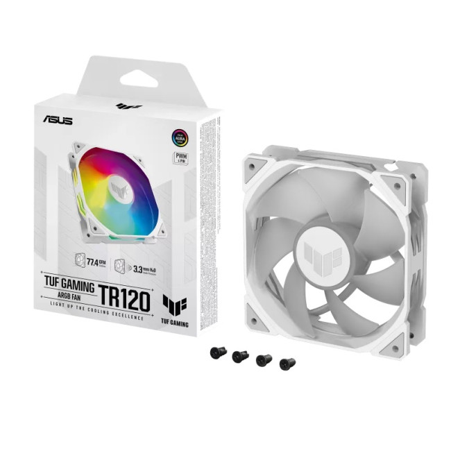 ASUS TUF Gaming TR120 ARGB Case Fan Triple Pack - White 3-Pack
