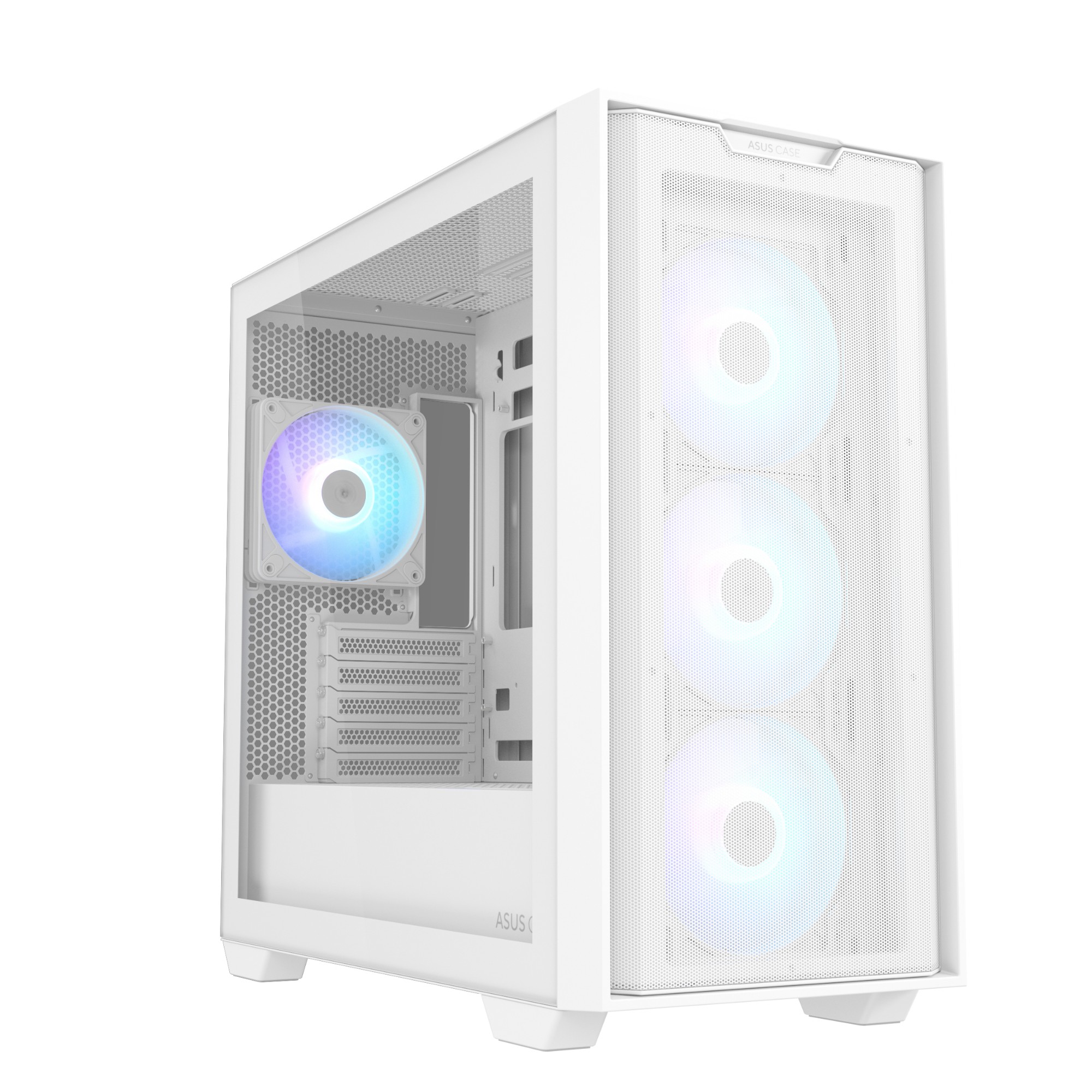 ASUS A21 PLUS ARGB Tempered Glass Micro-ATX Gaming PC Case - White