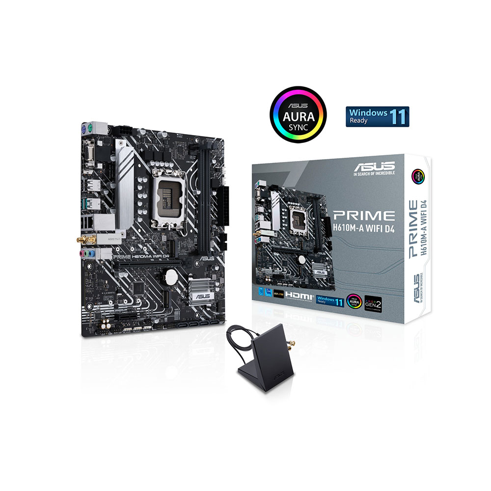 Refurbished ASUS PRIME H610M-A WIFI D4 Intel H610 LGA 1700 Micro ATX Motherboard