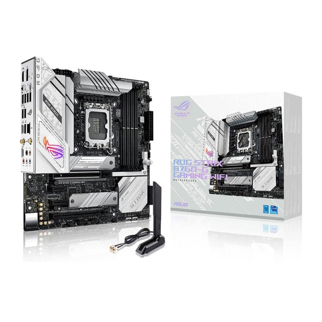 ASUS ROG STRIX B760-G Gaming WiFi Intel B760 1700 Micro ATX 4 DDR5 HDMI DP Wi-Fi 6E Motherboard - 90MB1EQ0-M1EAY0