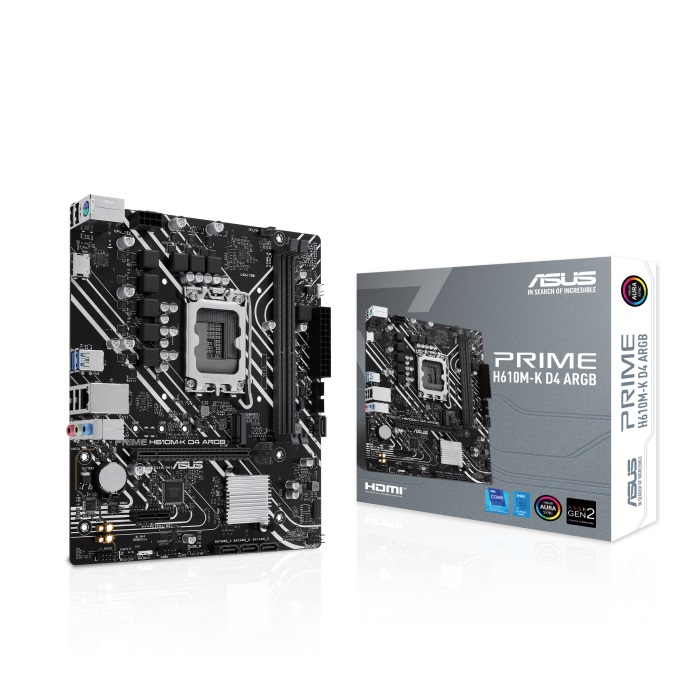ASUS PRIME H610M-K D4 ARGB micro ATX LGA 1700 Motherboard