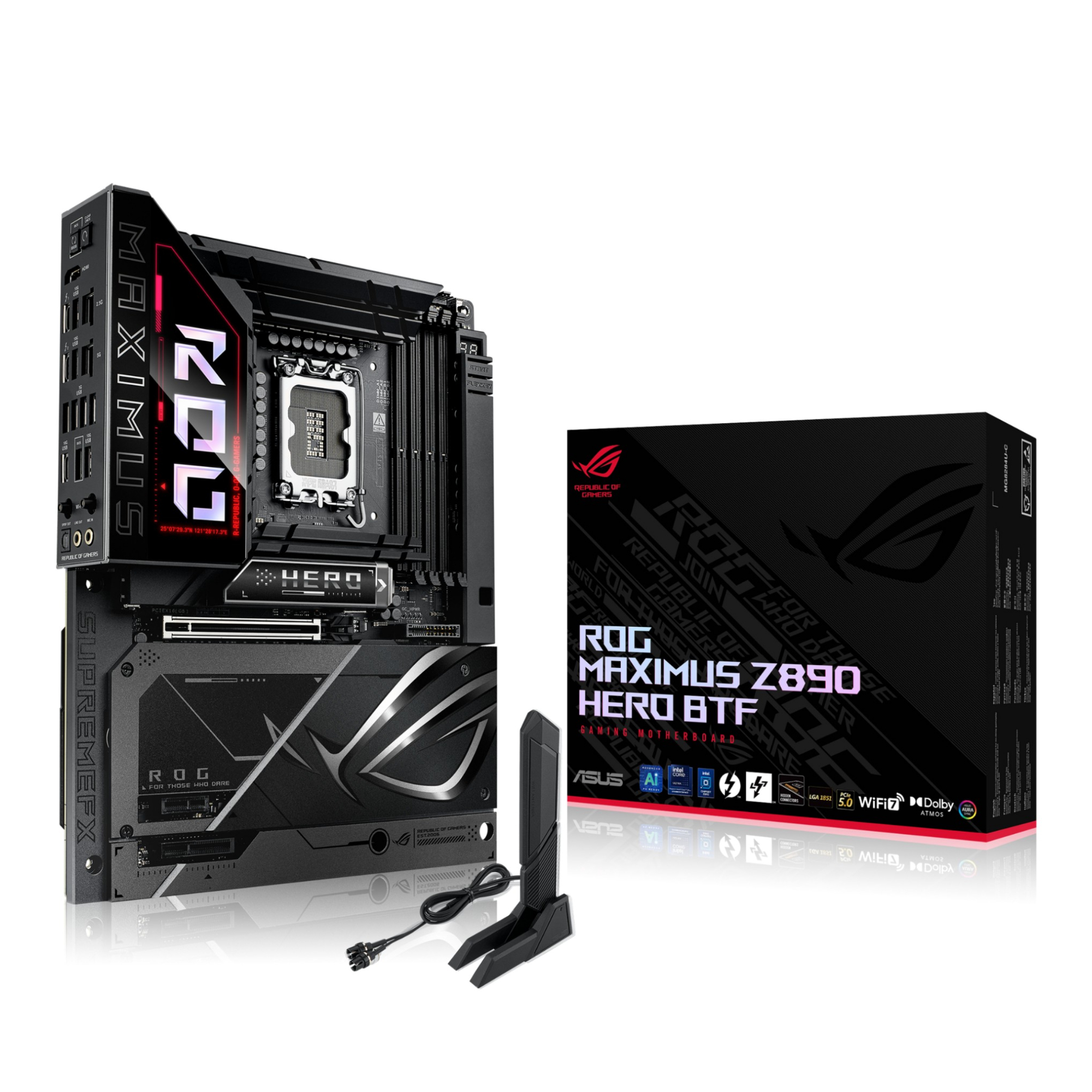 Asus Black Rog Maximus Z890 Hero Btf Intel Z890 Atx Lga 1851 Motherboard