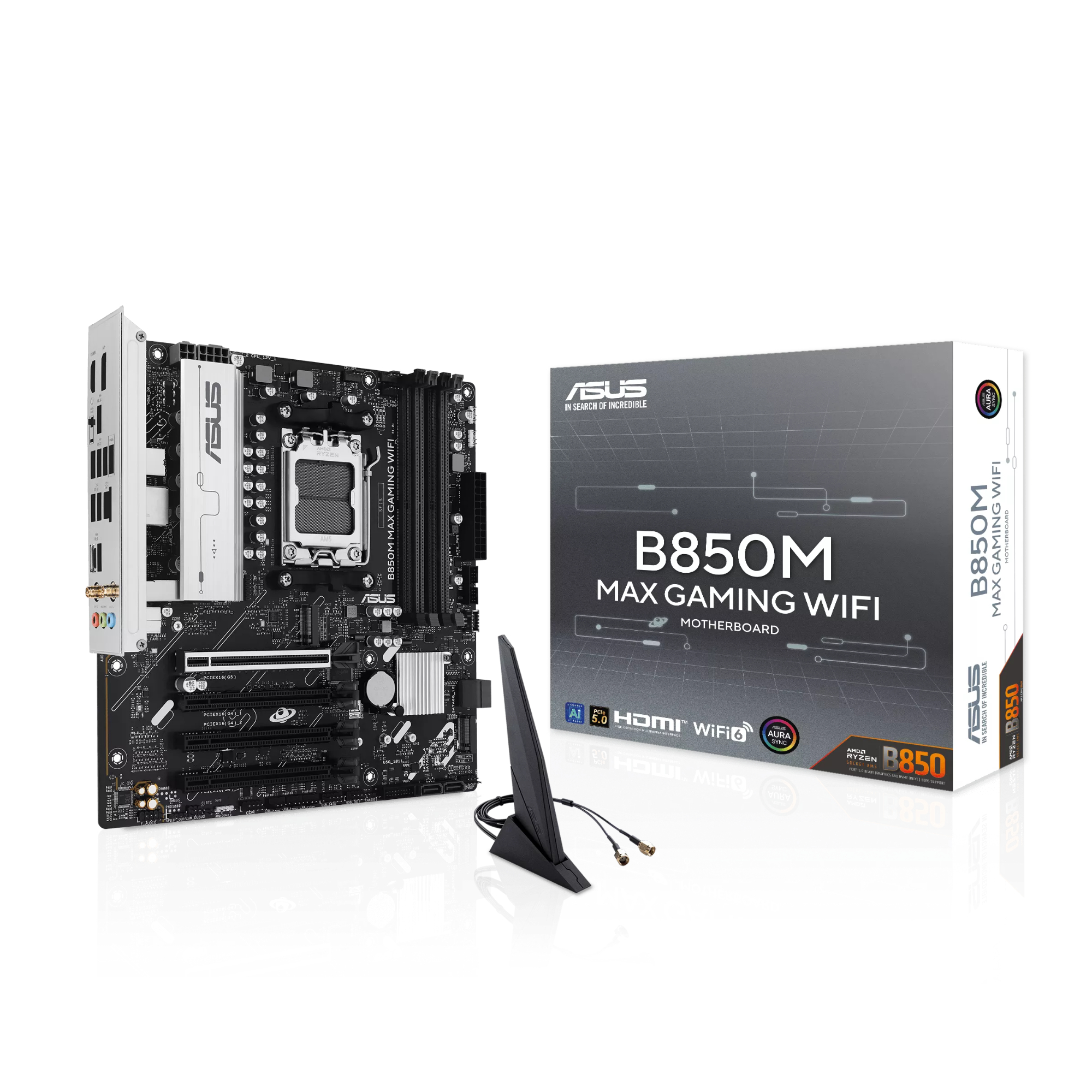 ASUS B850M MAX GAMING WIFI DDR5 Micro-ATX Socket AM5 Motherboard