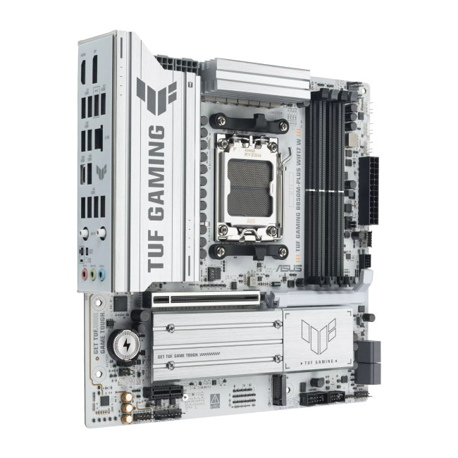 ASUS TUF GAMING B850M-PLUS WIFI7 W B850 Socket AM5 Micro-ATX Motherboard - White