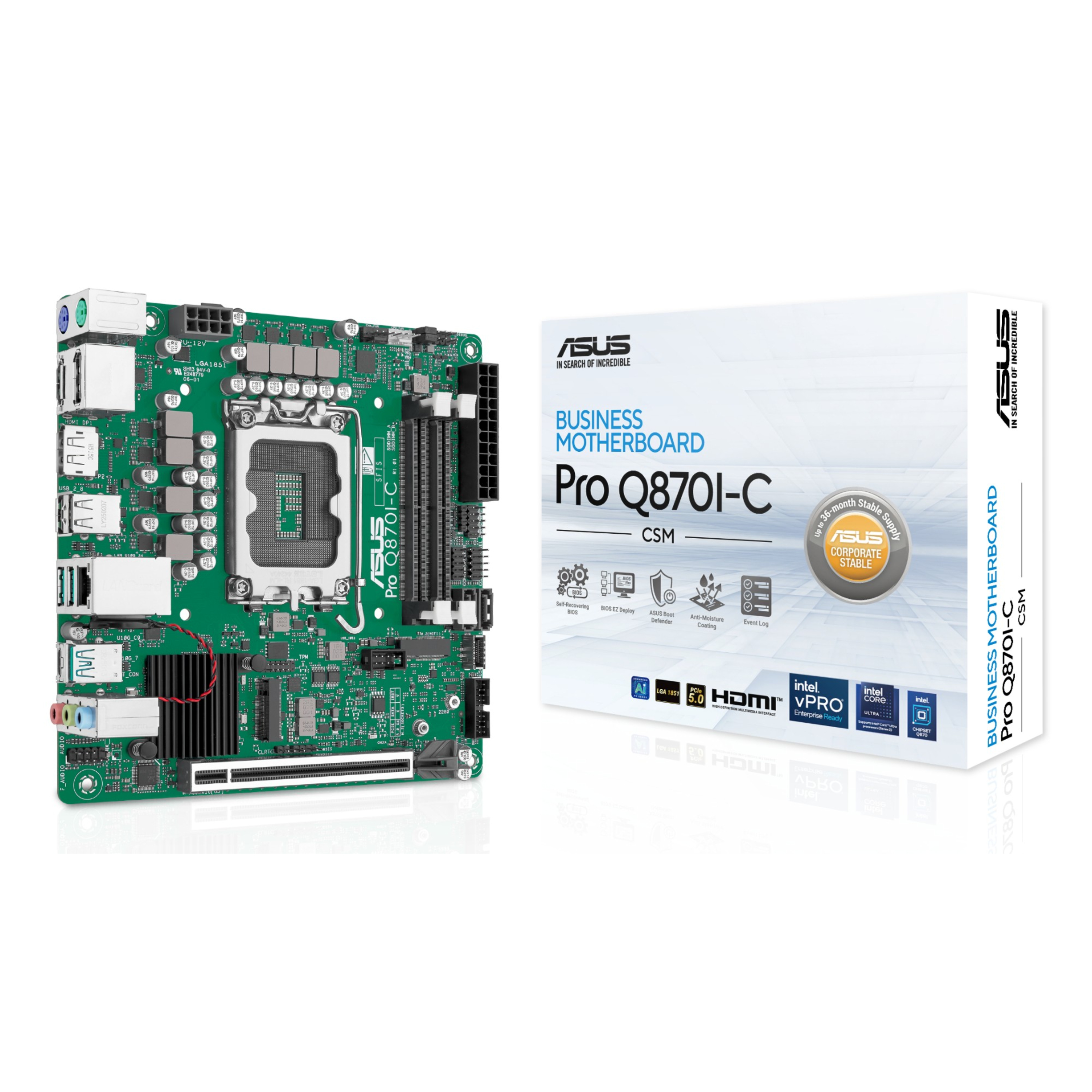 ASUS PRO Q870I-C-CSM Intel Q870 Mini ITX LGA 1851 Motherboard