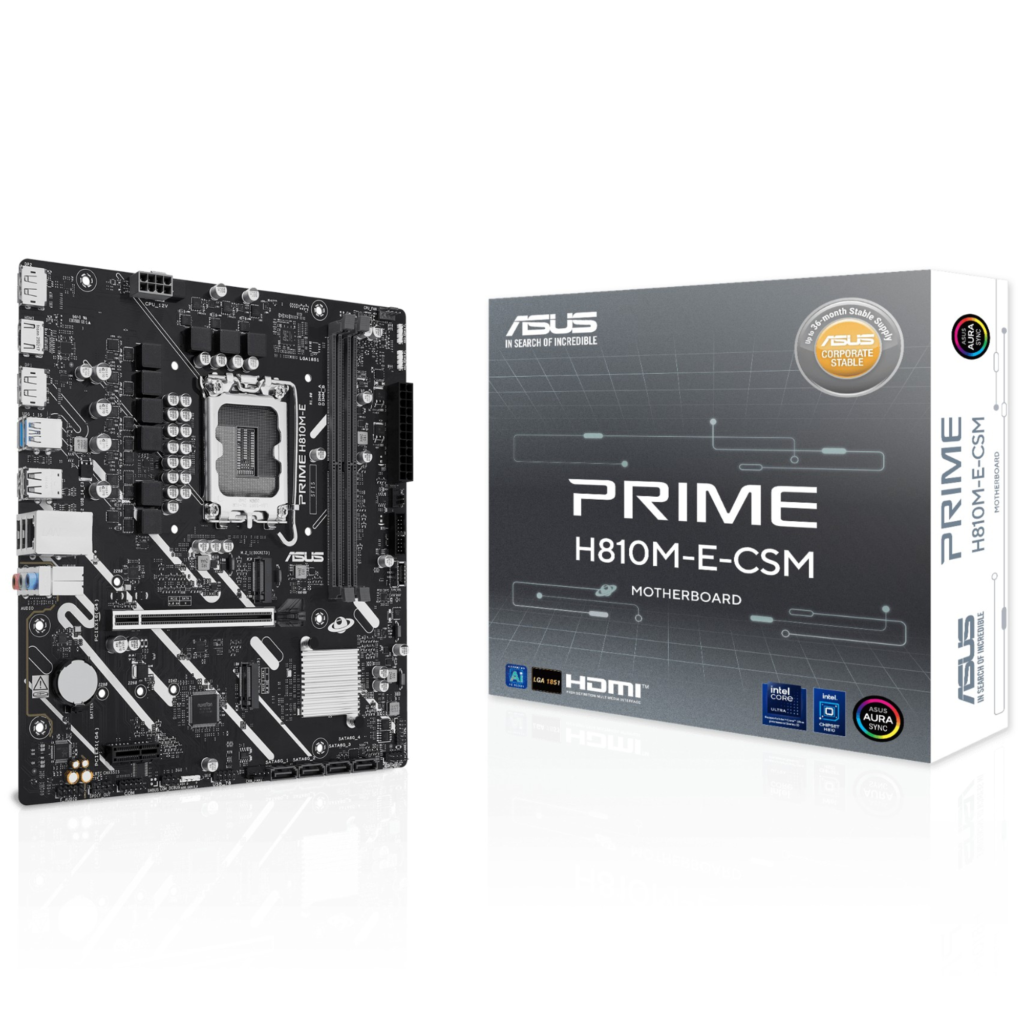 ASUS PRIME H810M-E-CSM Intel H810 Micro ATX LGA 1851 Motherboard