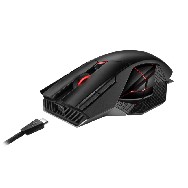 Refurbished ASUS ROG Spatha X Wired/Wireless 19000 DPI 12 Programmable Buttons RGB LED Gaming Mouse