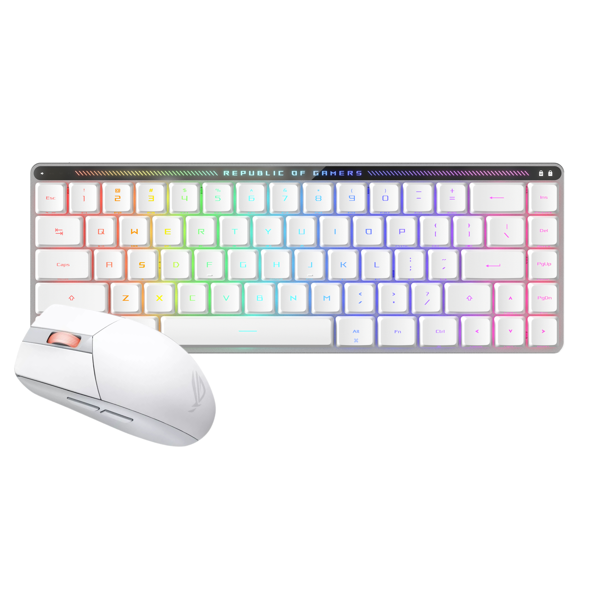 ASUS ROG Falchion RX Wireless RGB Gaming Keyboard + ROG Strix Impact III Wireless Gaming Mouse (White) Bundle Pack