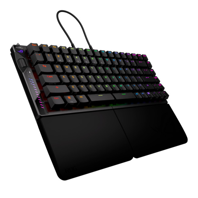 ASUS ROG Falcata 75pc Split Gaming Keyboard in Black with ROG HFX V2 Magnetic Switches
