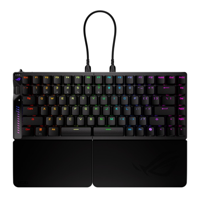 ASUS ROG Falcata 75pc Split Gaming Keyboard in Black with ROG HFX V2 Magnetic Switches