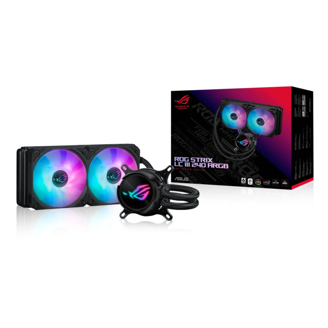 ASUS ROG Strix LC III 240mm ARGB Intel/AMD AIO Liquid CPU Cooler - Black