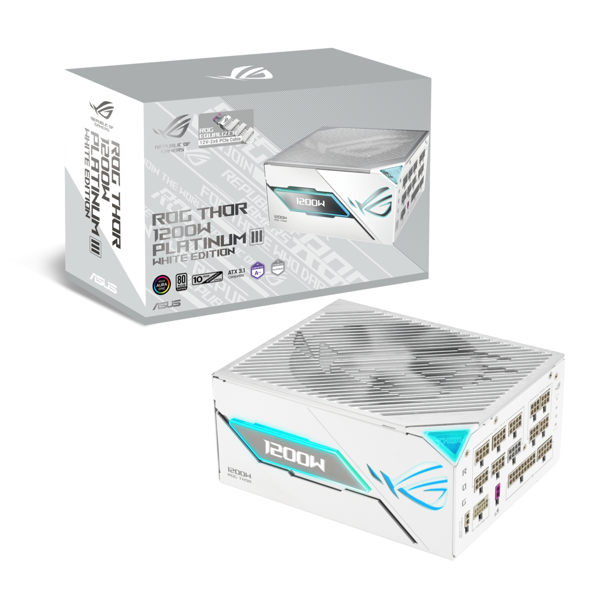 ASUS ROG THOR 1200W ATX 3.1 80 PLUS Platinum PSU Power Supply - White