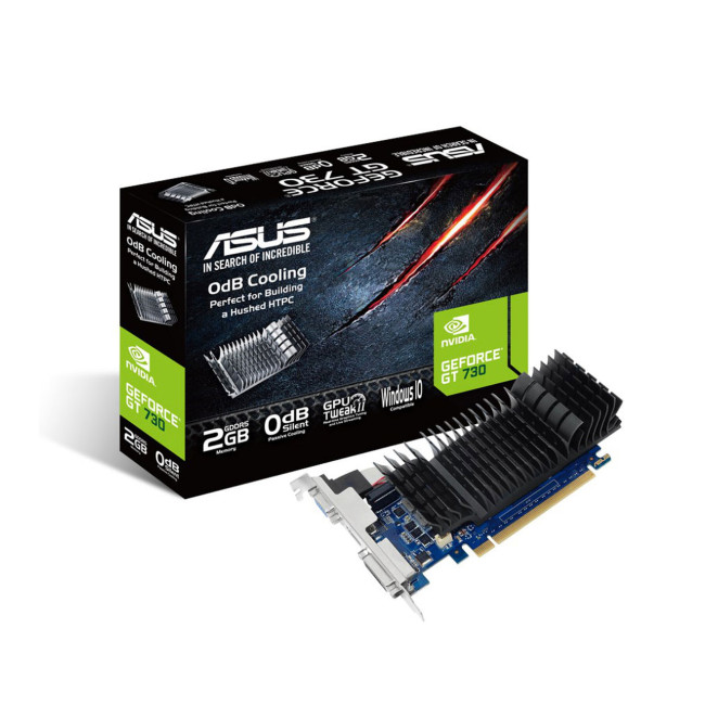 ASUS GeForce GT 730 2GB GDDR5 Low Profile Graphics Card with Bracket