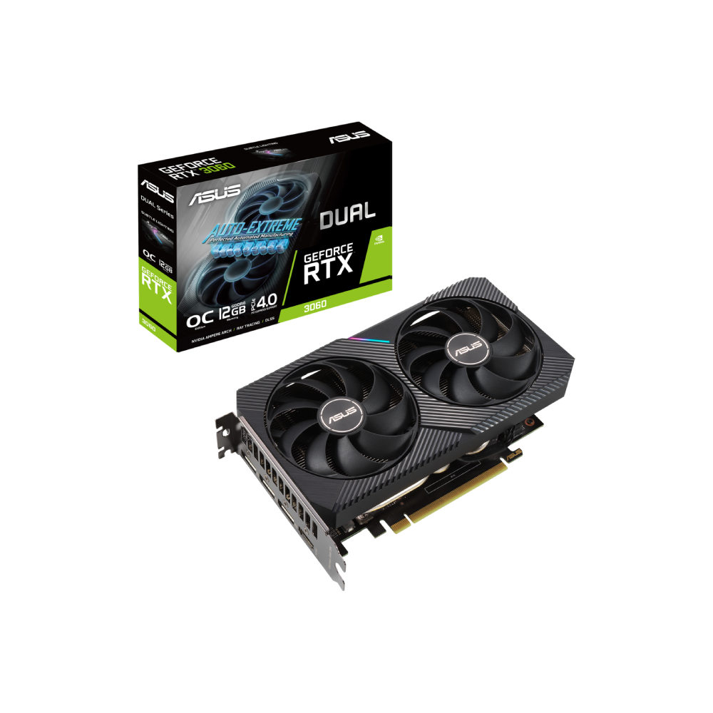 ASUS Dual RTX 3060 90YV0GB2-M0NA10 12GB Graphics Card ASUS Dual RTX 3060 90YV0GB2-M0NA10 12GB Graphics Card