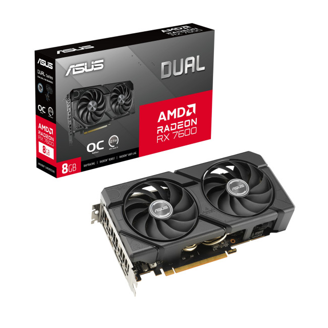 ASUS Dual Radeon RX 7600 EVO OC Edition 8GB GDDR6 Graphics Card