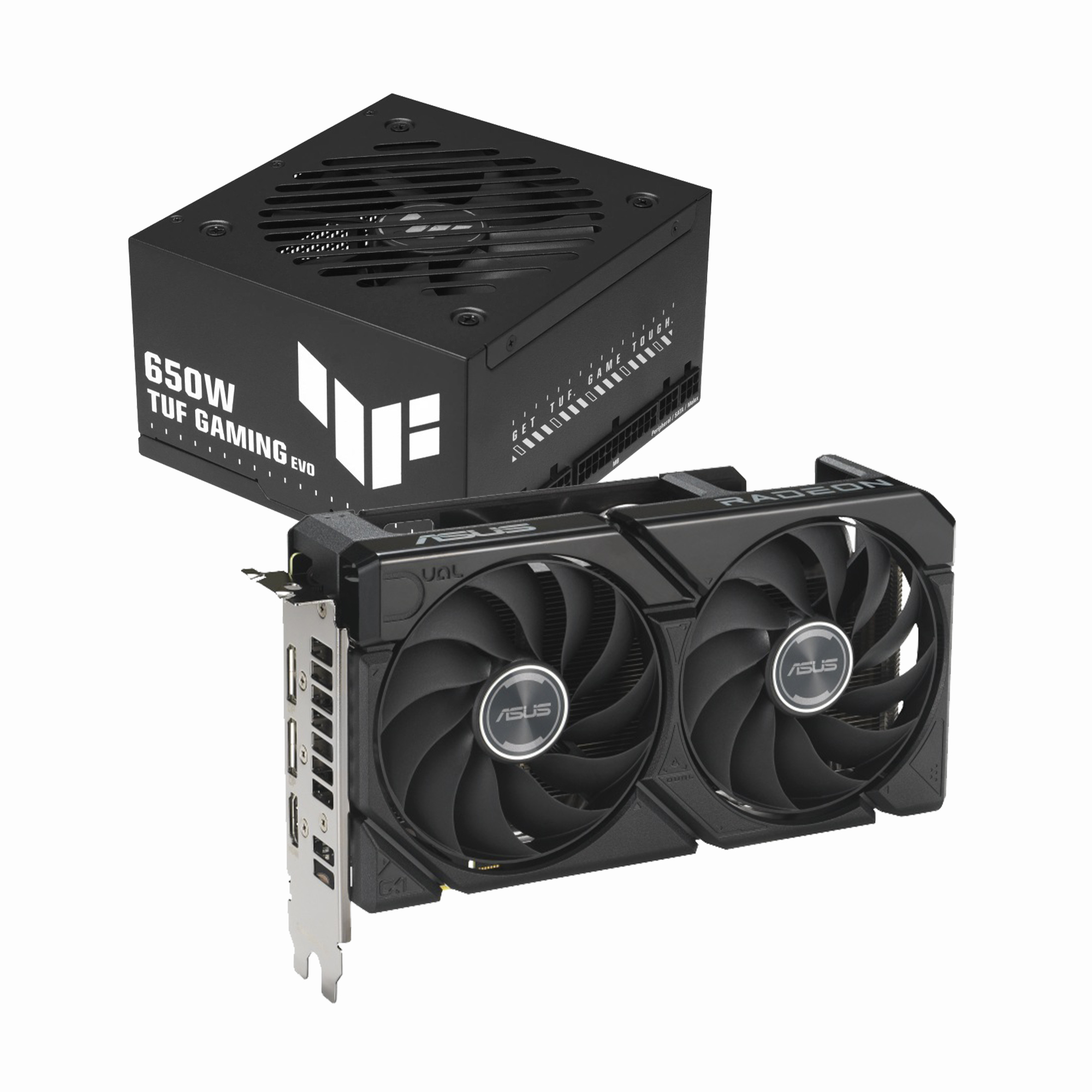 ASUS Radeon RX 9060 XT Dual 16GB Graphics Card + TUF-GAMING-650B-EVO Power Supply Bundle Pack
