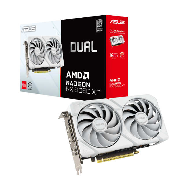 ASUS Radeon RX 9060 XT Dual 16GB Graphics Card - White