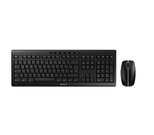 CHERRY Stream Desktop Recharge Full-size RF Wireless QWERTY Black Mouse included