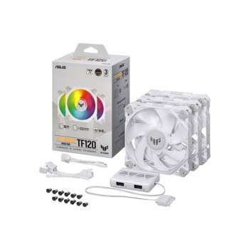 ASUS TUF GAMING TF120 ARGB Case Fan - White 3-Pack