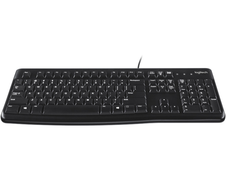 Logitech K120 QWERTY Corded Keyboard Black - 920-002501